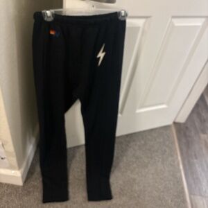 Aviator nation women’s black bolt sweatpants with the tag size small